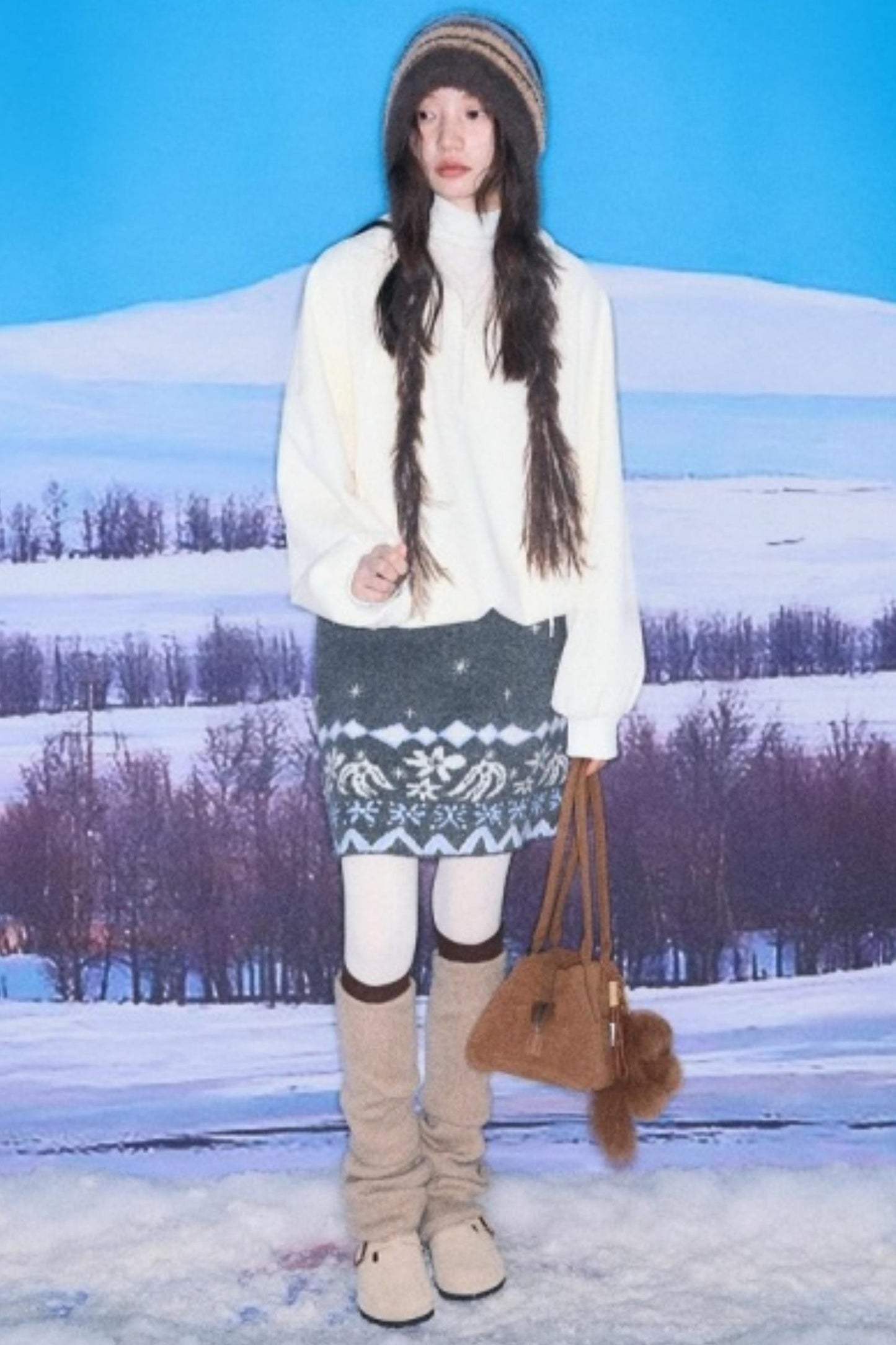 Snowflake Jacquard Cardigan Set-Up