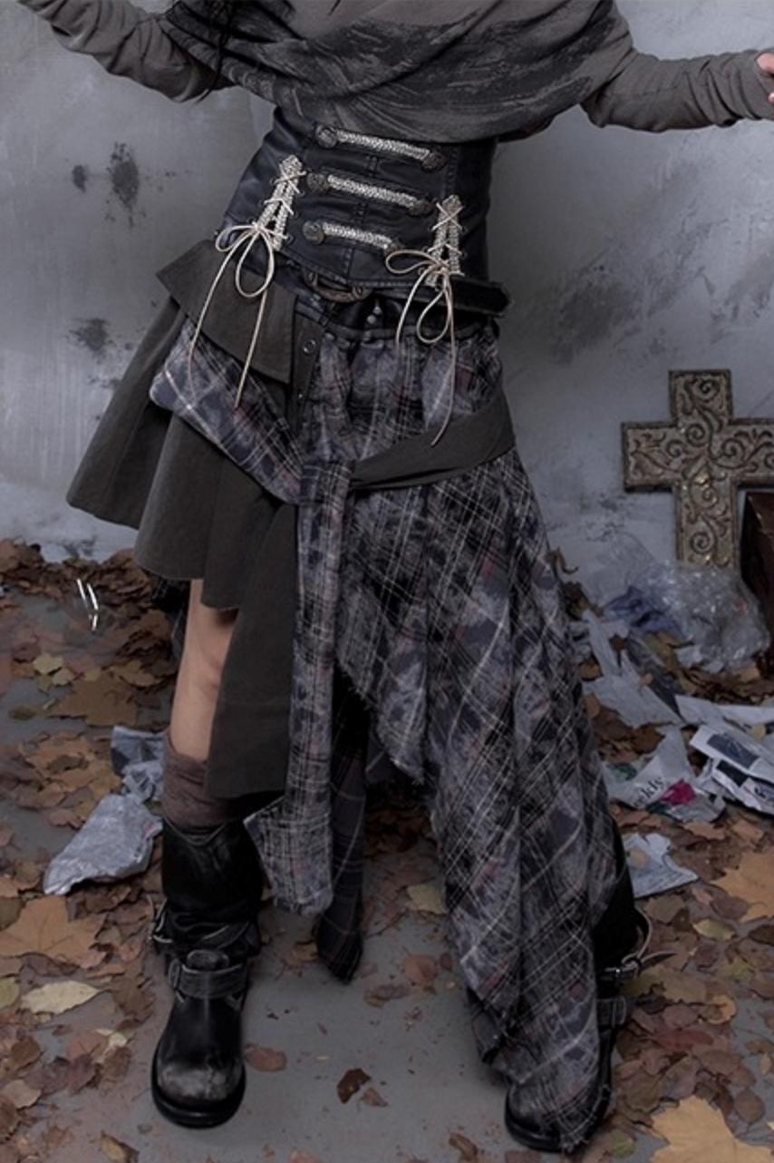 Vintage Punk Plaid Skirt