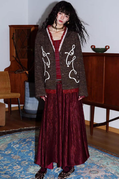 Retro Lace Knitted Cardigan