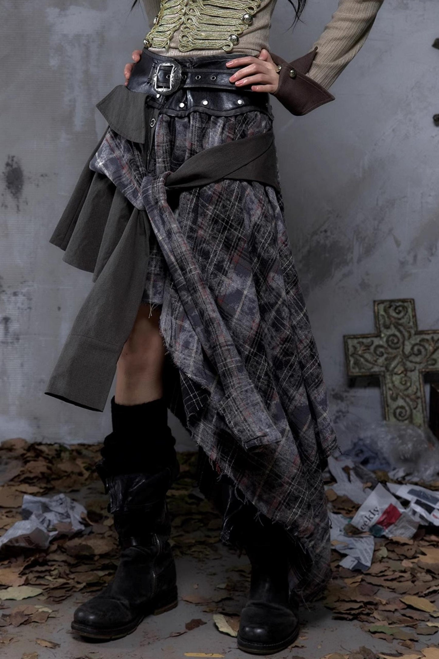 Vintage Punk Plaid Skirt