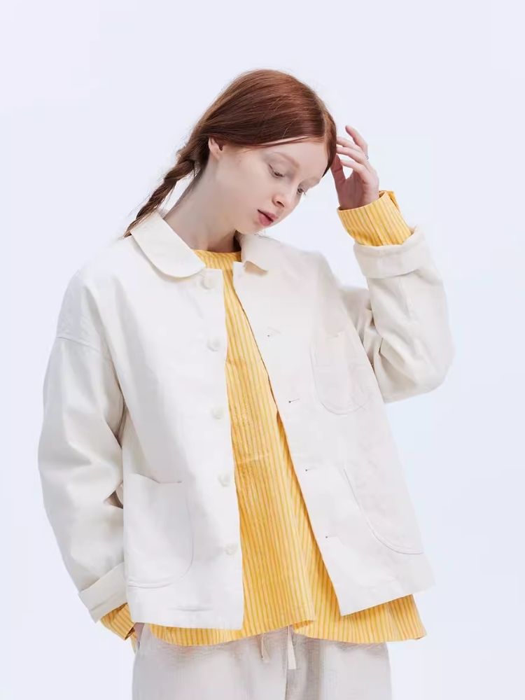 Small Round Collar Casual Short Thin Jacket