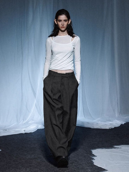 Ultra Wide Casual Gray Western Pants