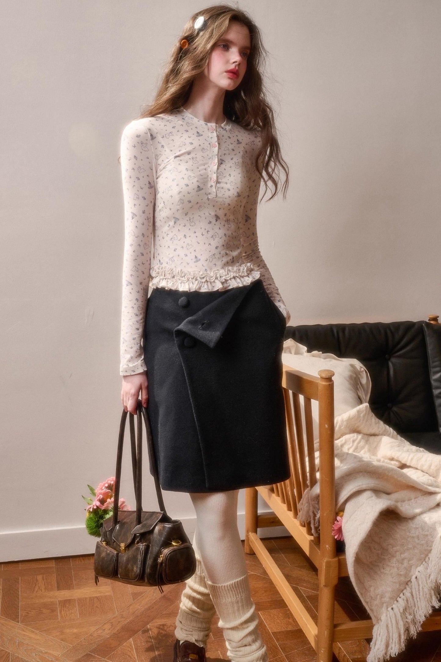 Fluffy Woolen Warm Skirt