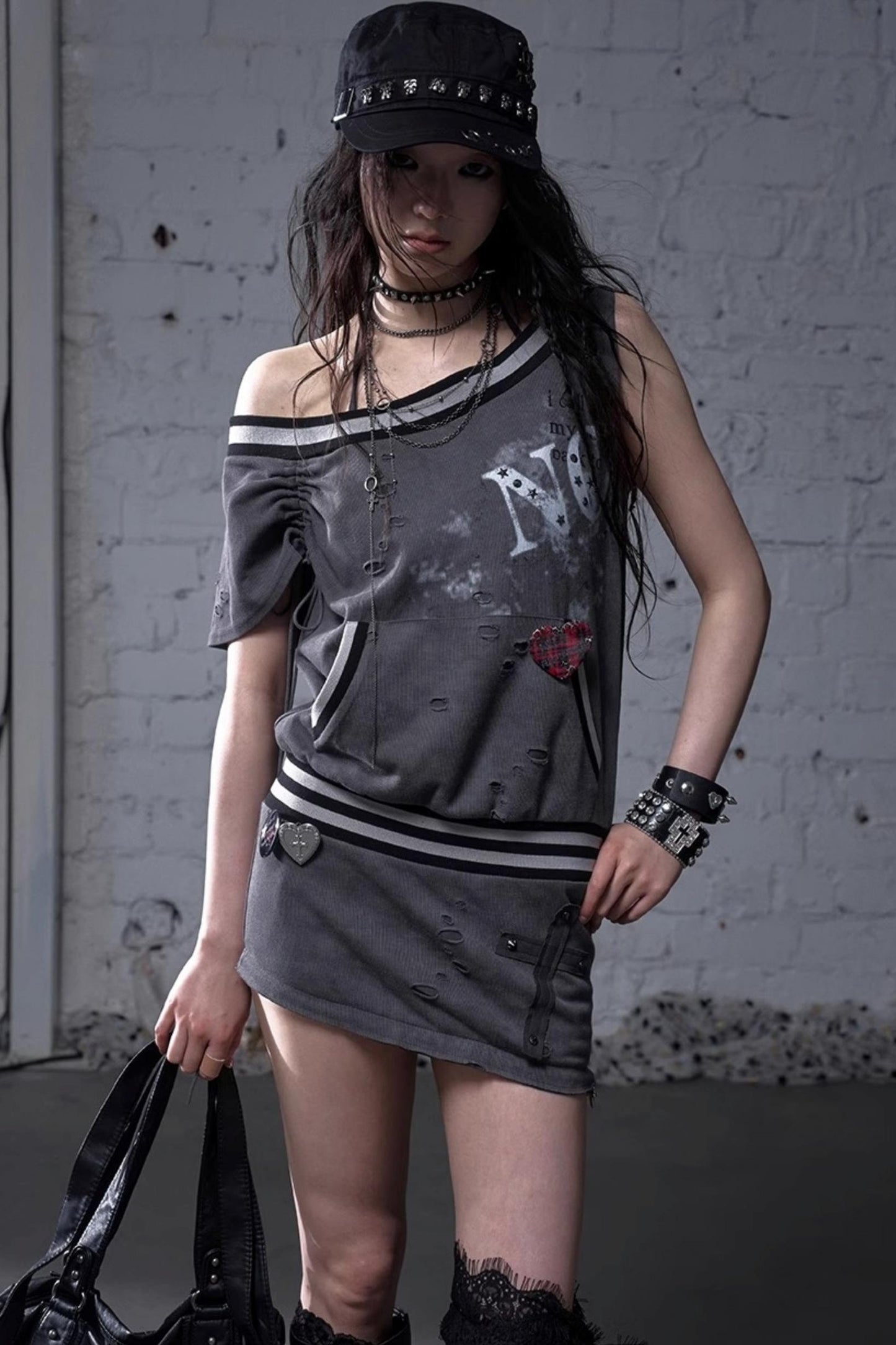 Detachable Hem Punk Corset Dress