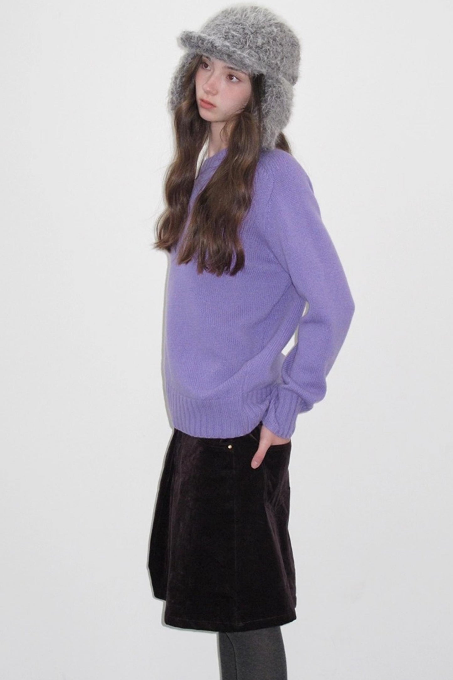 Vintage Dark Purple Velvet Skirt