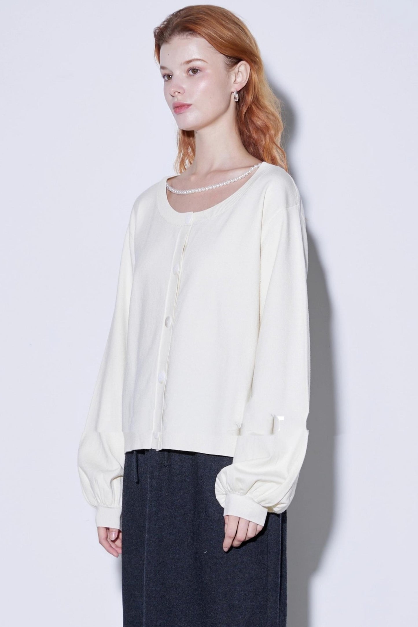 Custom Pearl Silk Cardigan