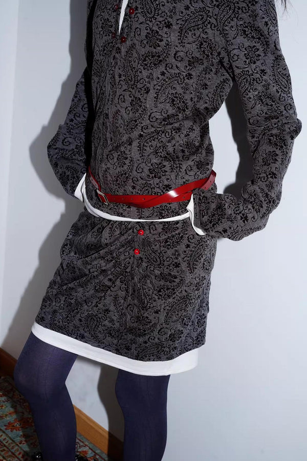 Retro Paisley Sweater Skirt Set-Up