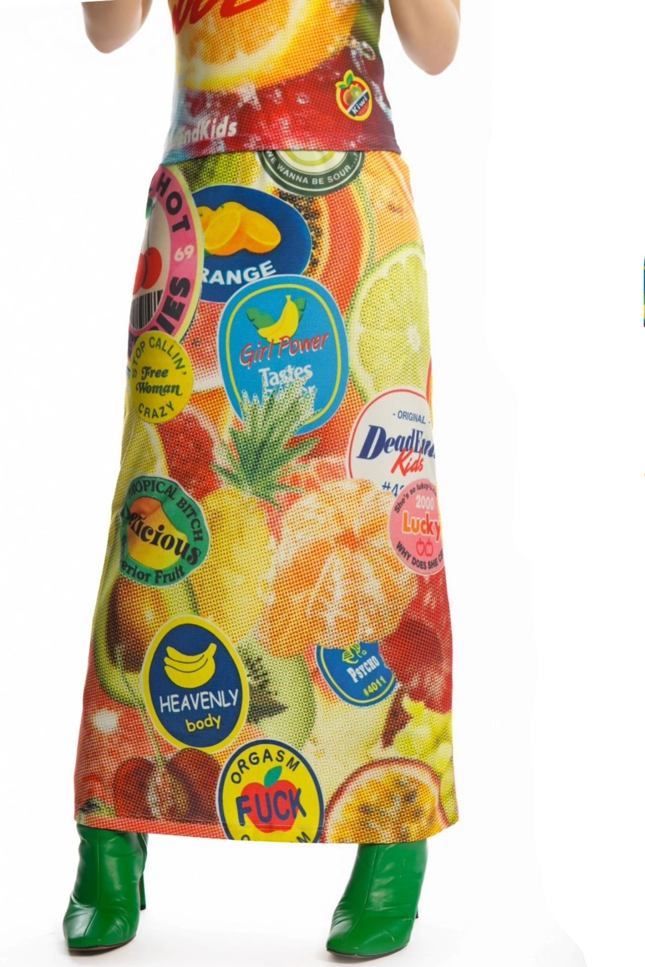 Reversible Print Stretch Casual Maxi Skirt