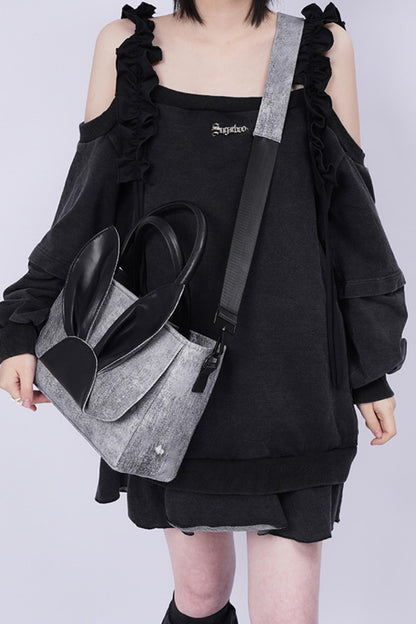 Denim Rabbit Tote Bag