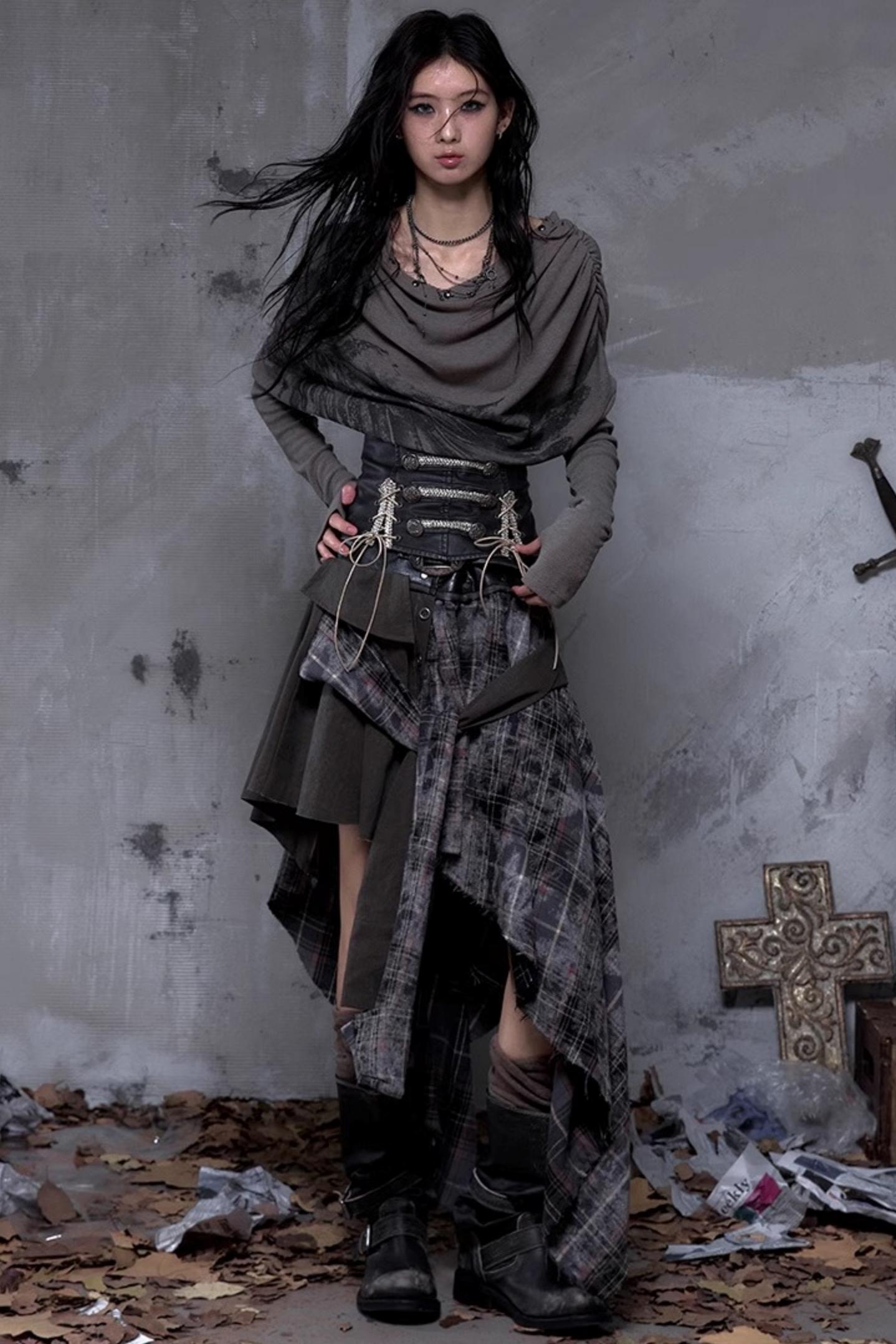 Vintage Punk Plaid Skirt