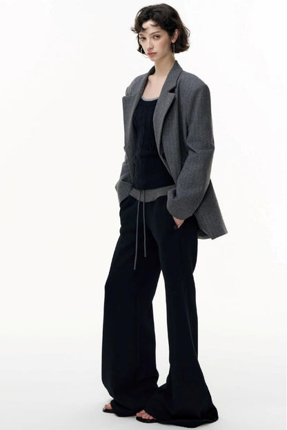 Flared Cotton Wide-Waisted Sweatpants