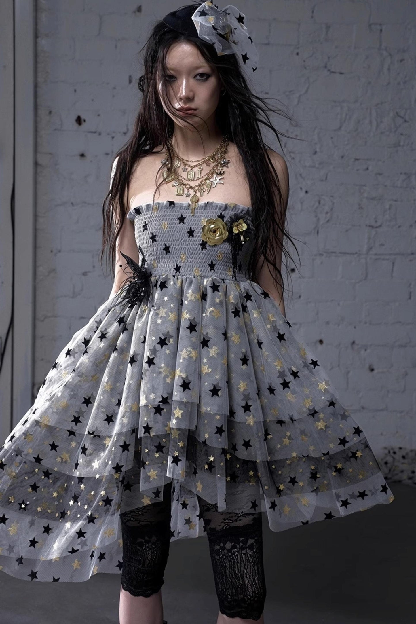 Dreamy Mesh Bustier Gown Dress