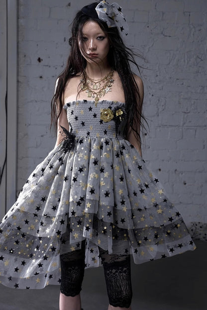 Dreamy Mesh Bustier Gown Dress