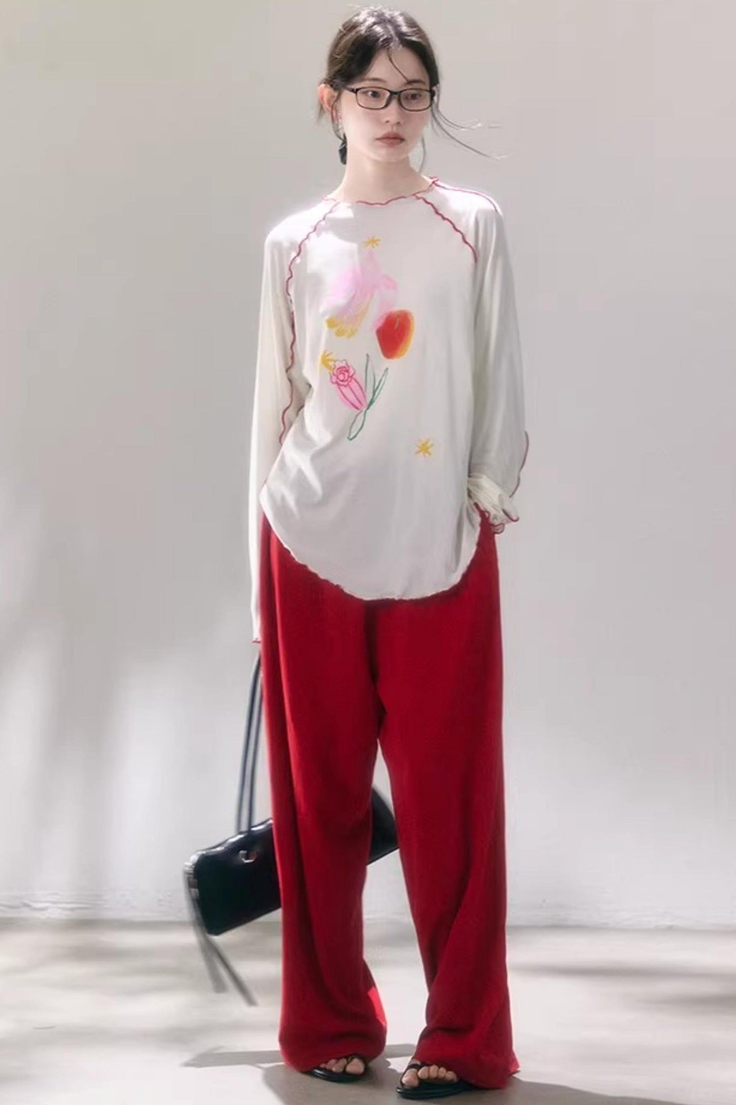 Linen Blend Wide-Leg Pants