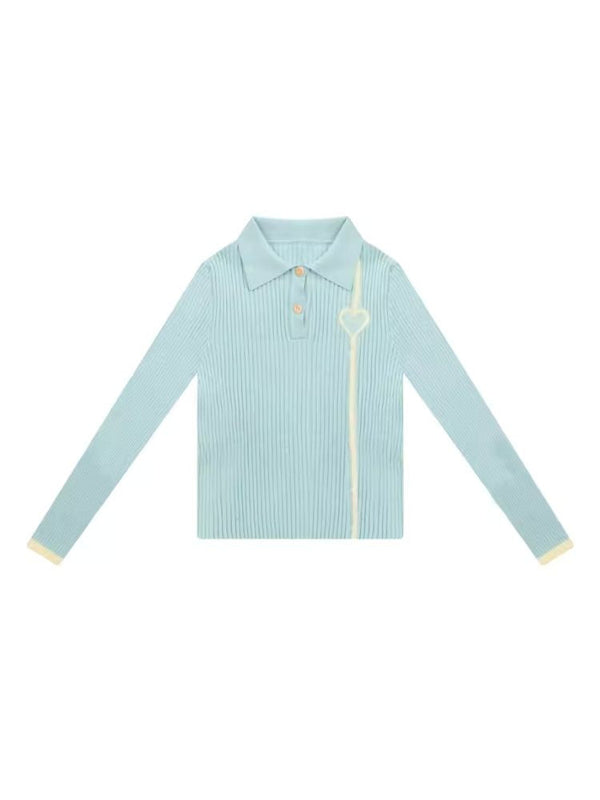 Slim Bottom Polo Neck Knit Sweater