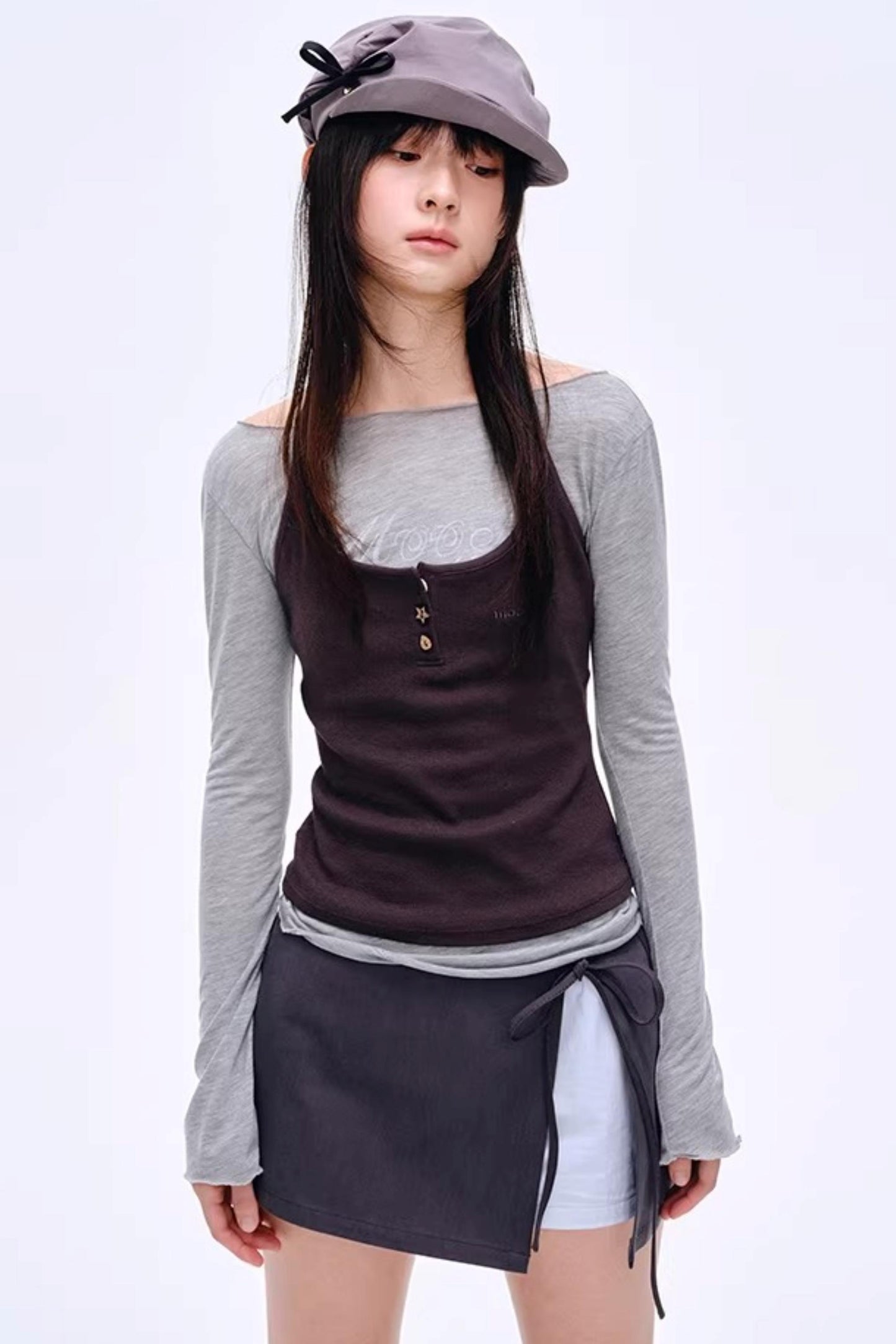 Distressed Letter Print Sweater