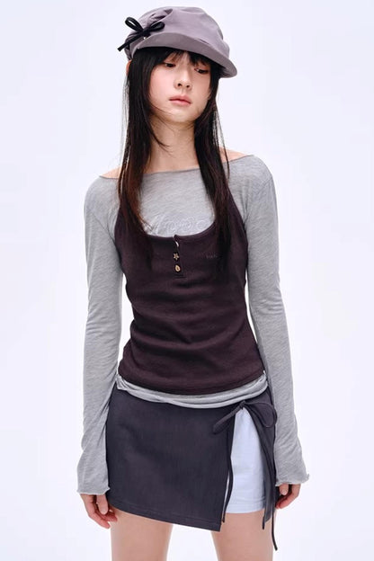 Distressed Letter Print Sweater
