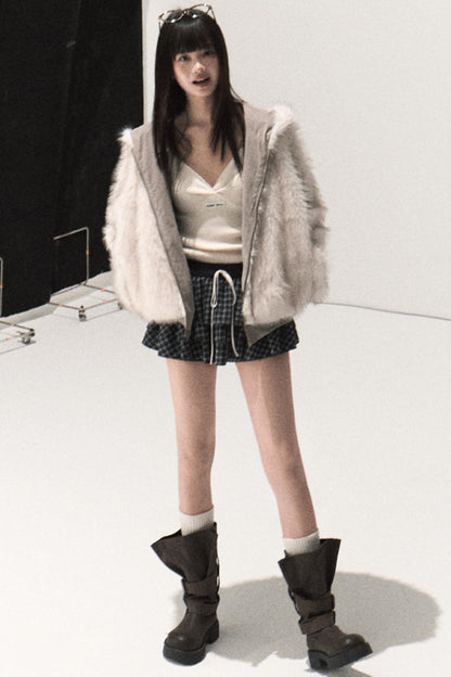 Shrine Plaid Woolen A-Line Skirt