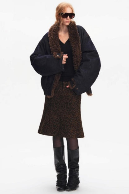 Leopard Print Fishtail Skirt