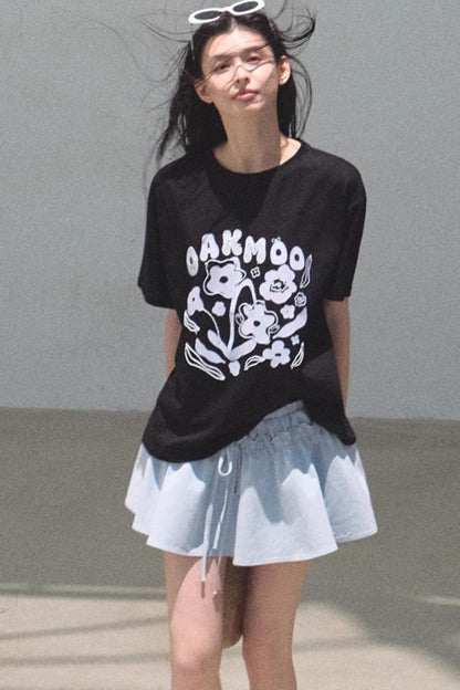 Embroidered Lyocell Puffy A-Line Skirt