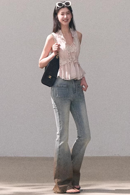 Hidden Petals Silk Lace Top