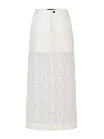 Lace Splicing Semi-sheer Halter Dress