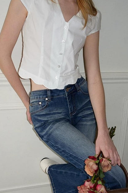 Petal Wave Hem Blouse