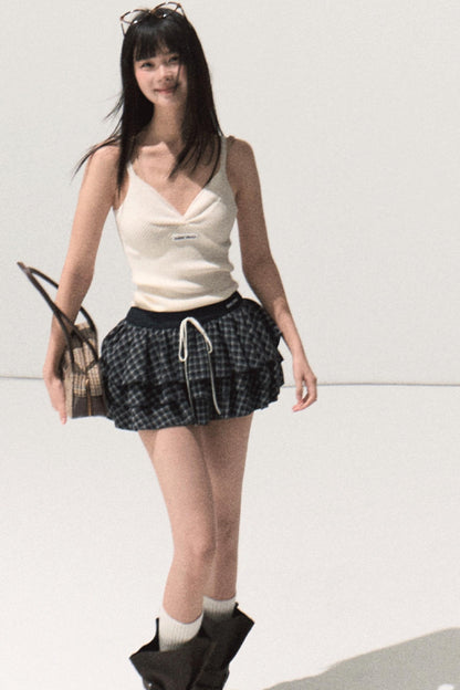 Shrine Plaid Woolen A-Line Skirt