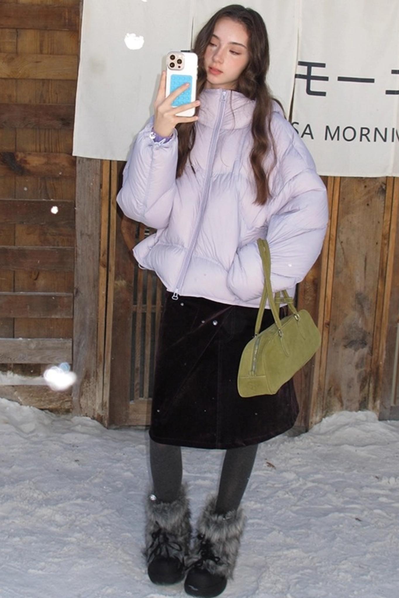 Vintage Dark Purple Velvet Skirt