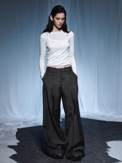 Ultra Wide Casual Gray Western Pants