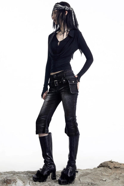 Lyocell Swing Collar T-Shirt