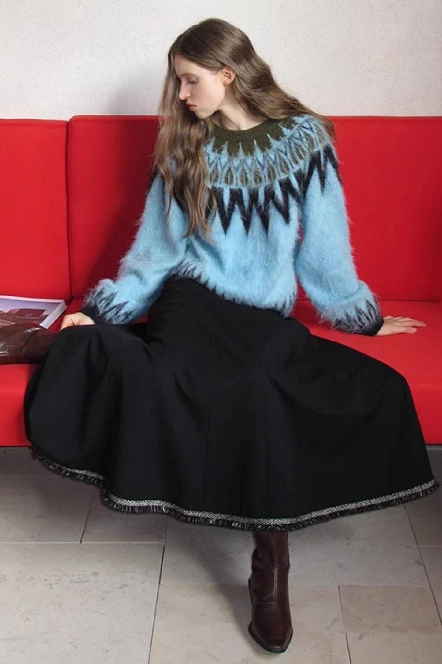 Brushed Alpaca Fair Isle Sweater