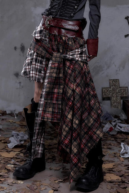 Vintage Punk Plaid Skirt