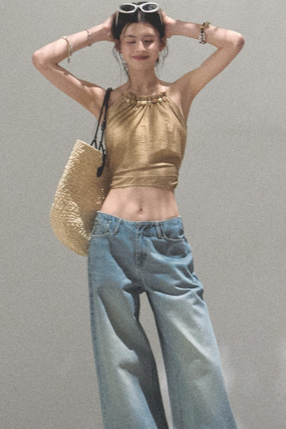 Floral Lace-Up Camisole