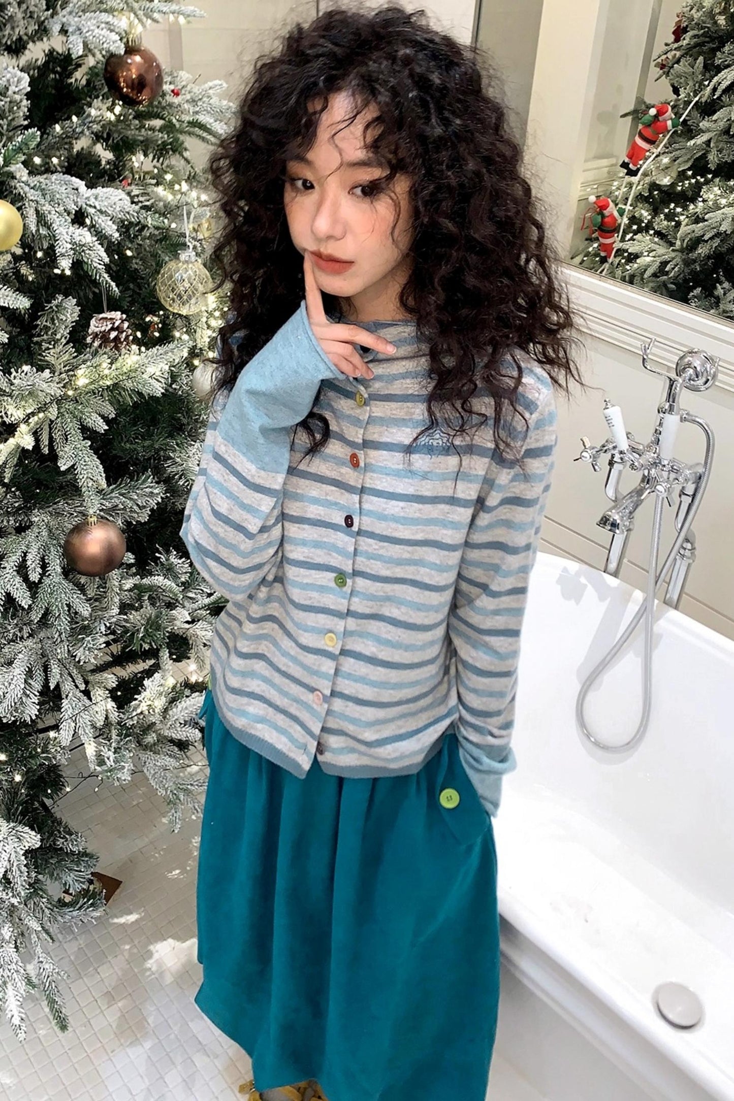 Candy Paper Wool Cardigan Set-Up