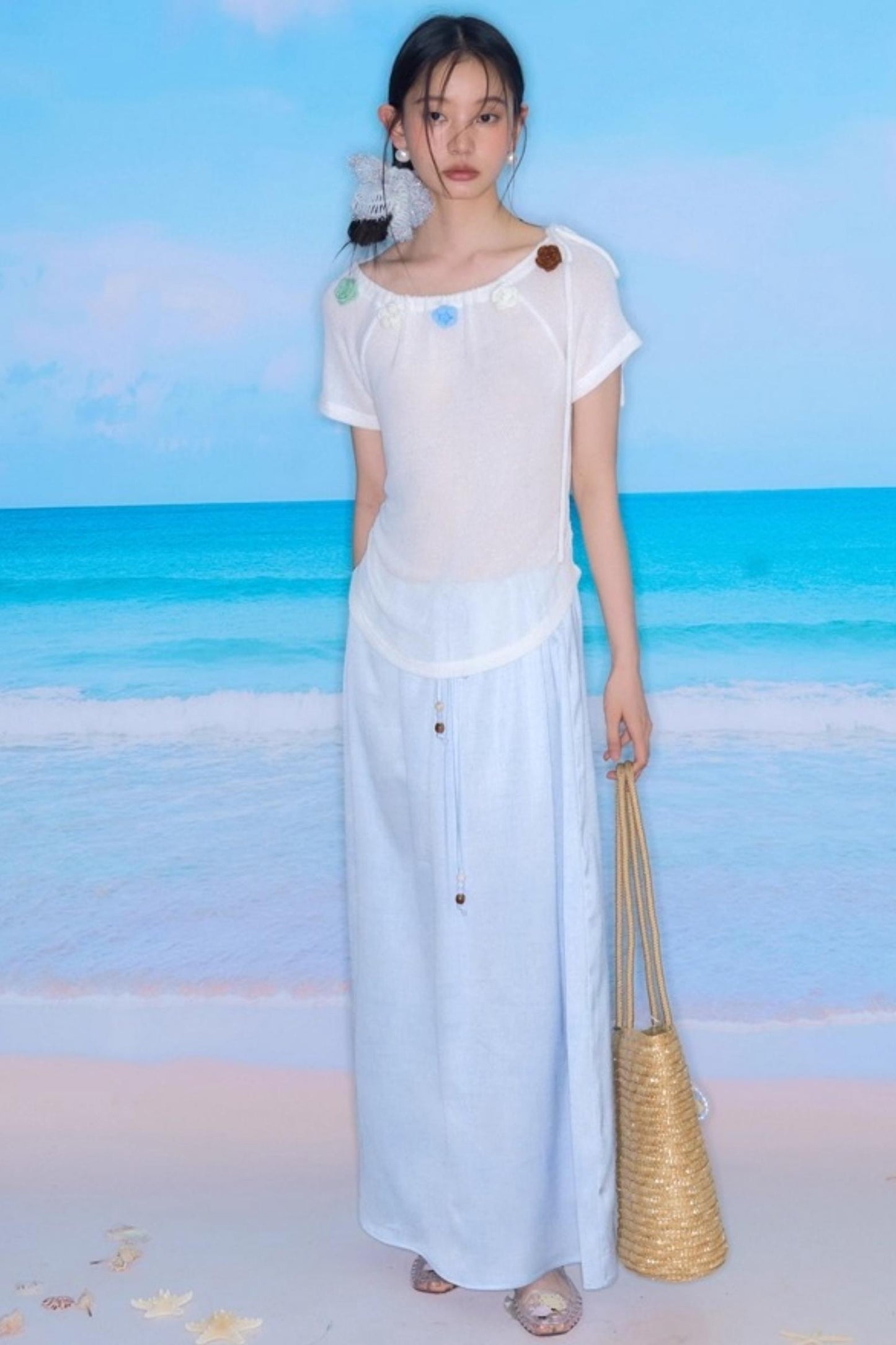 Flower Crochet Knit Top