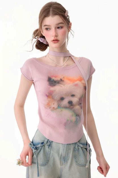 Summer Vintage Slim Fit Knitted T-Shirt
