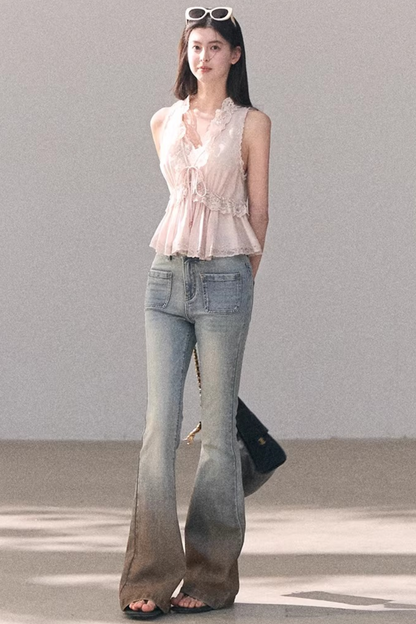 Hidden Petals Silk Lace Top