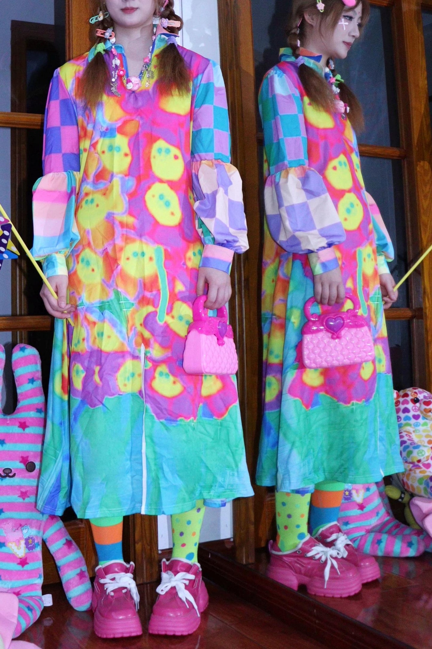 Colorful Playful Print Dress