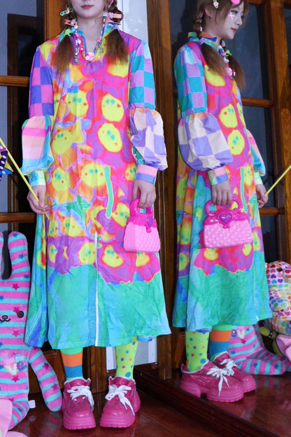 Colorful Playful Print Dress
