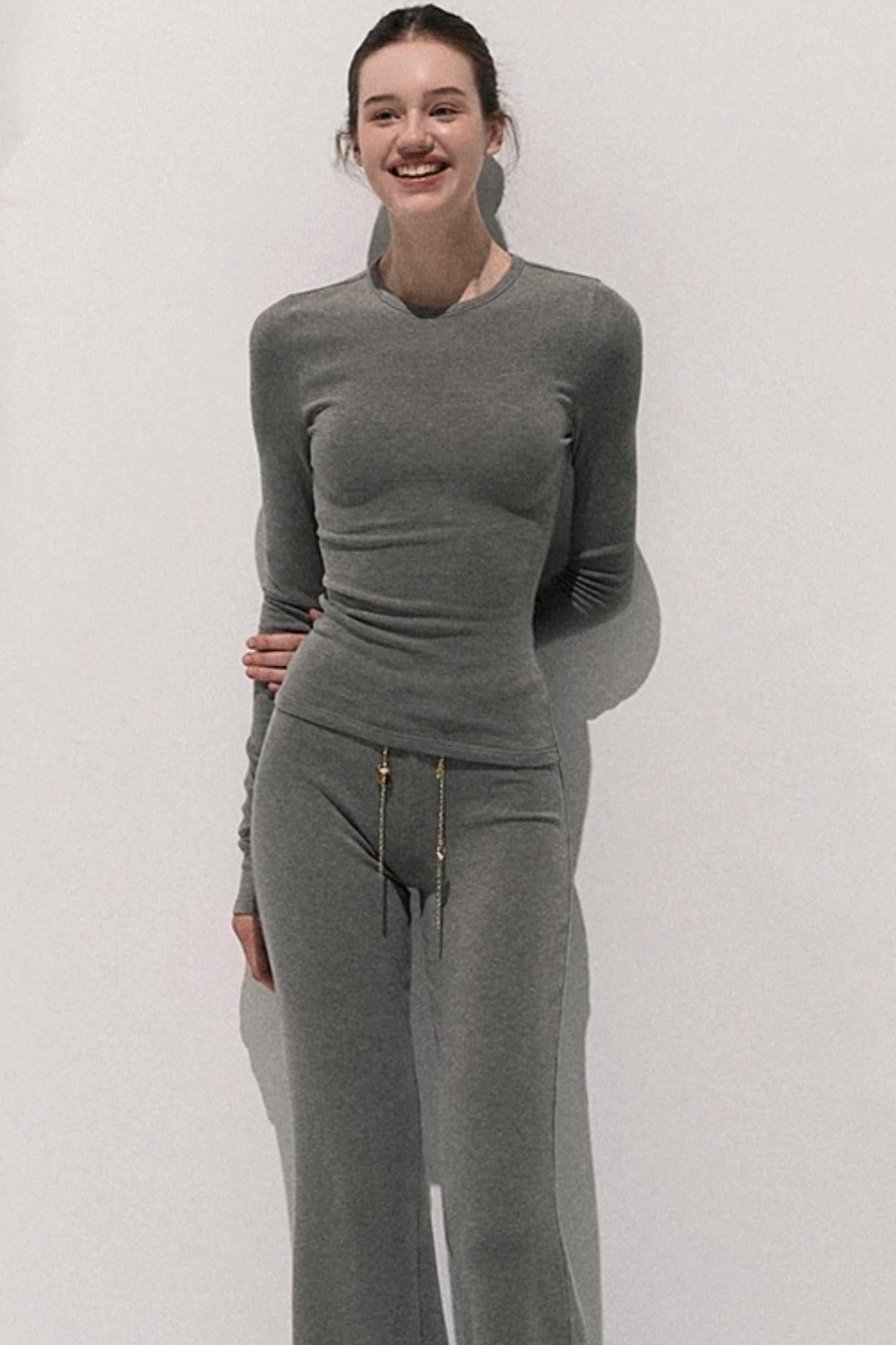 Soft Crew Neck Knitwear Bootcut Trouser Set-Up