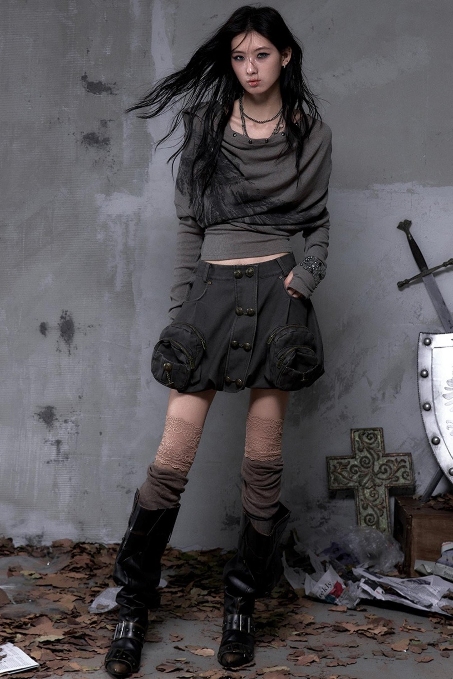 Court Street Leather Skirt