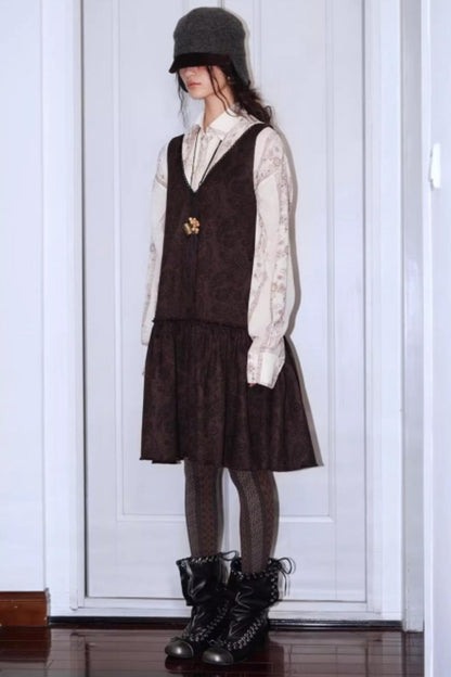 Vintage Suede Sleeveless Dress