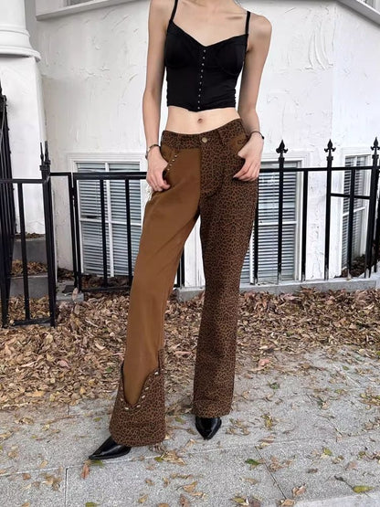 Color Clash Micro Slim Wide Leg Pants