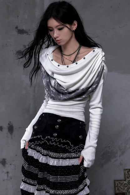 Wasteland Swing Collar Knitted Tops