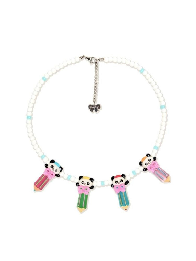 Panda 3D Pencil Resin Necklace and Earrings