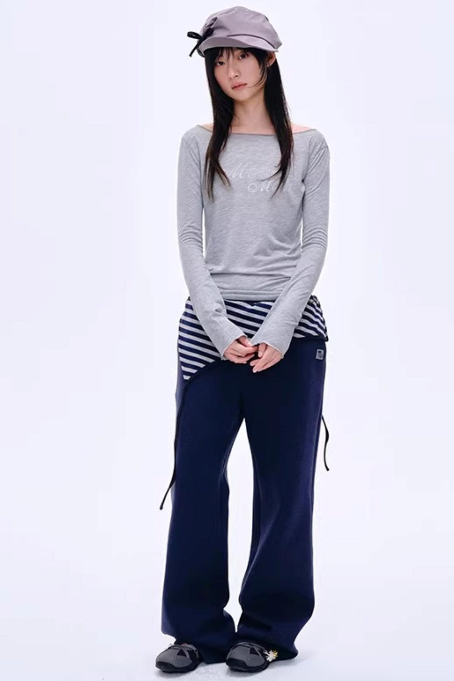 Distressed Letter Print Sweater