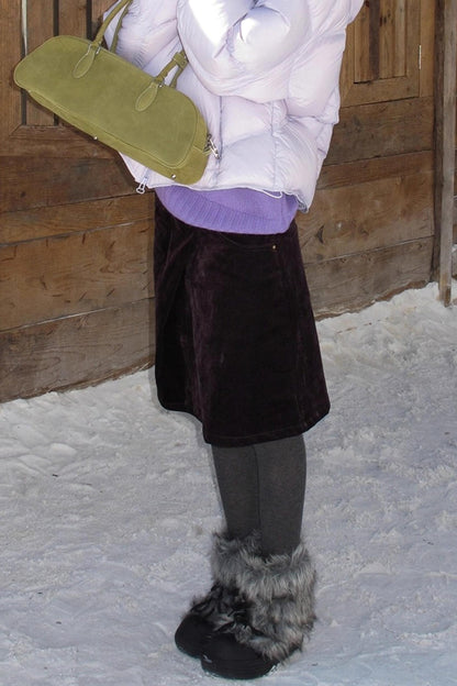 Vintage Dark Purple Velvet Skirt