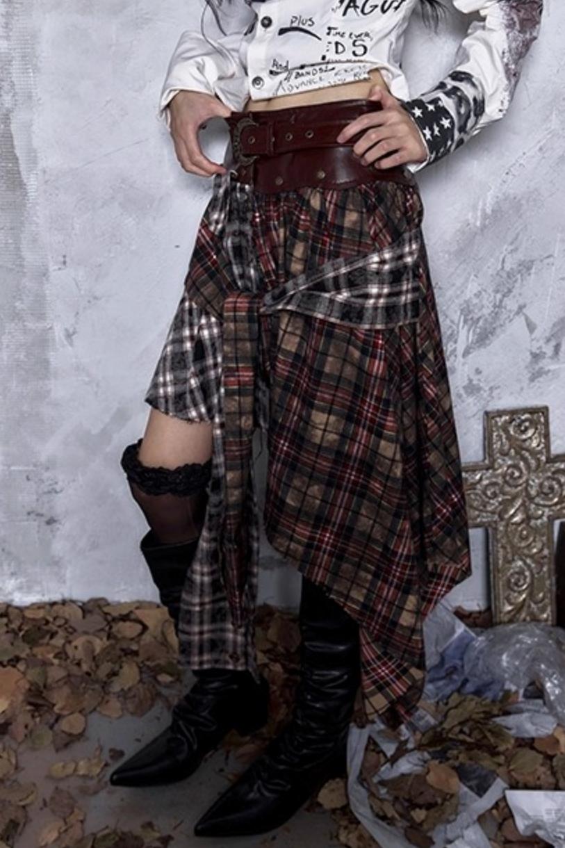 Vintage Punk Plaid Skirt