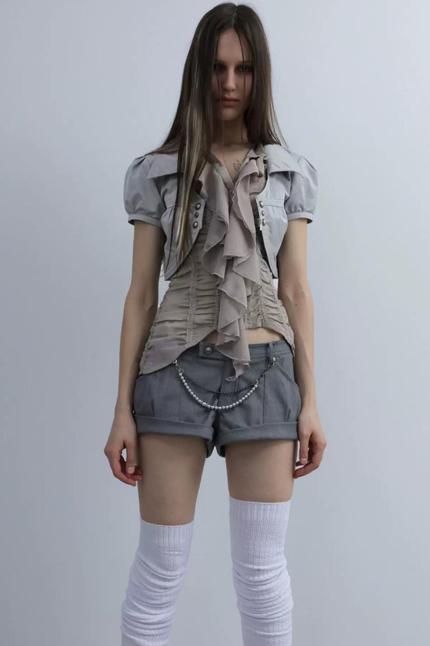 Retro Low-Rise Mini Anzugshorts